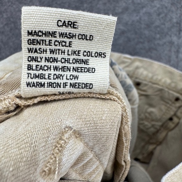 Polo Ralph Lauren Authentic Dungarees Varick Slim Straight Jean Size 36x30 Beige - Picture 5 of 11